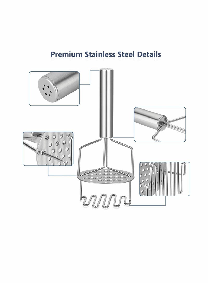 KASTWAVE هراسة بطاطس من الفولاذ المقاوم للصدأ، هراسة بطاطس لخبز الموز، هريس القرع والخضروات، هراسة بطاطس مهروسة، طعام للأطفال، فواكه، خضروات، خبز، سهل التنظيف - Image 3