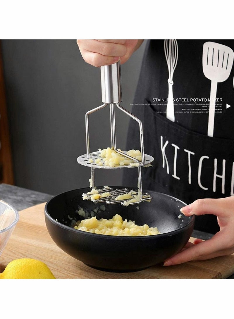 KASTWAVE هراسة بطاطس من الفولاذ المقاوم للصدأ، هراسة بطاطس لخبز الموز، هريس القرع والخضروات، هراسة بطاطس مهروسة، طعام للأطفال، فواكه، خضروات، خبز، سهل التنظيف - Image 4