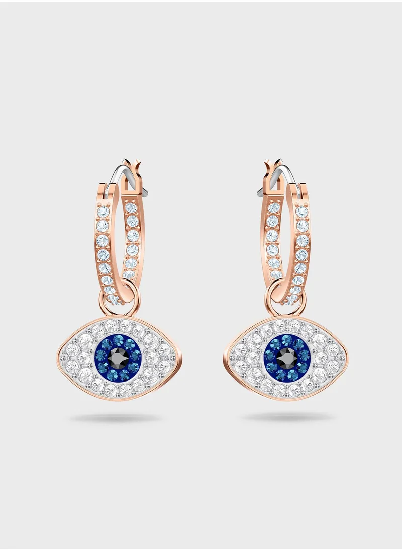 SWAROVSKI Duo Pe Evil Eye Hoop Earrings