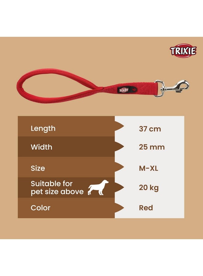 Trixie , Designed In Germany, Premium Short Dog Leash With Padded Hand Loop, Fits: M-Xl, 20 Kg Or More (Poodle, Bull Dog, Lab, Husky) Dogs, 37 Cm/25Mm (Red) - Image 2