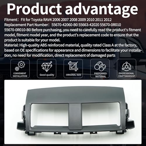 runfider Center Dash A/C Outlet Air Vent Panel Housings for Toyota RAV4 2006 2007 2008 2009 2010 2011 2012 Replaces 55670-42060-B0 55663-42020 55670-0R010 55670-0R010-B0 - Image 4