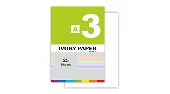 FIRST CLICK A3 Ivory Paper 25 Drawing Sheets Watercolor Papers Pack of 25 Sheet White 210 GSM - Image 1