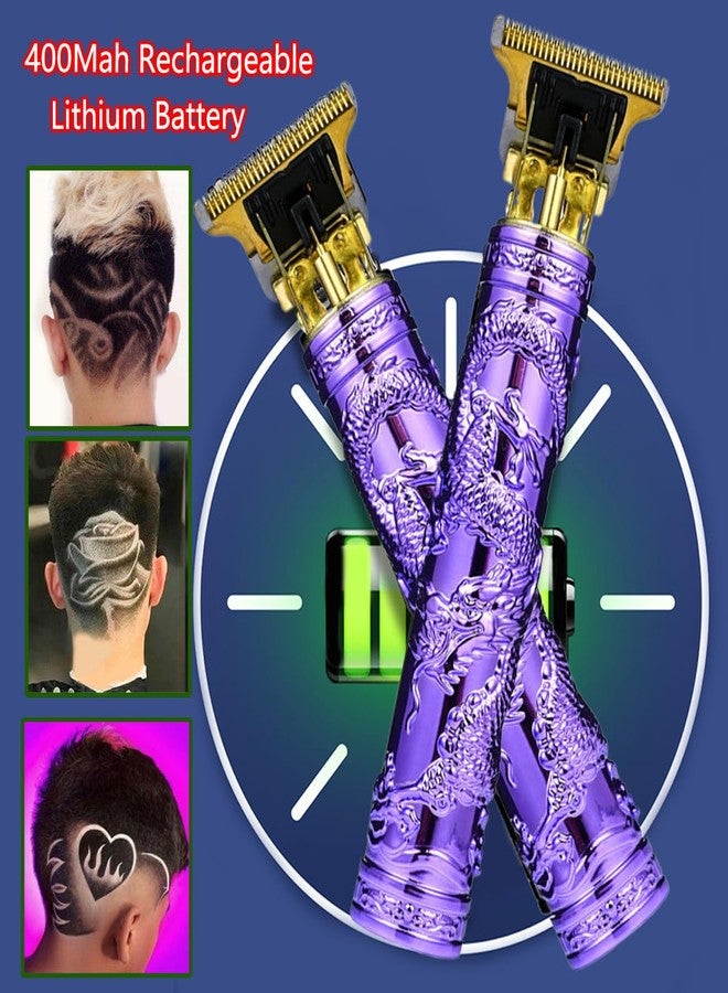 YIPINER Hair Clippers for Men, Cordless Hair Clippers, Travel Small Hair Clipper 5.7" Hair Clipper Classical Sculpting Styling Rechargeable Hair Remover with 6 Pieces Earpick (Purple) - Image 4
