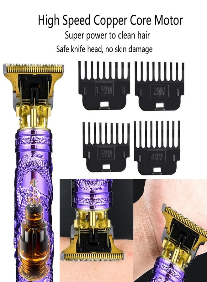 YIPINER Hair Clippers for Men, Cordless Hair Clippers, Travel Small Hair Clipper 5.7" Hair Clipper Classical Sculpting Styling Rechargeable Hair Remover with 6 Pieces Earpick (Purple) - Image 2