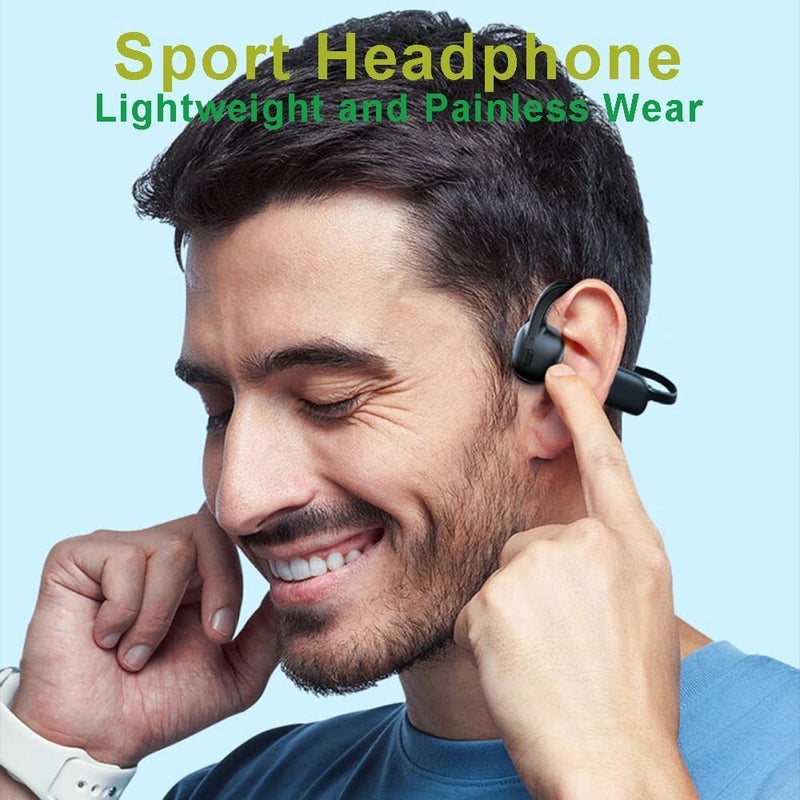 IHAO سماعات IHAO للسباحة، سماعات رأس بتوصيل عظمي حقيقي، سماعات مفتوحة الأذن، مشغل MP3، ذاكرة مدمجة 32 جيجابايت، مقاومة للماء تحت الماء IP68، سماعات بلوتوث ستيريو للقيادة وركوب الدراجات والجري والتزلج - أسود - Image 4