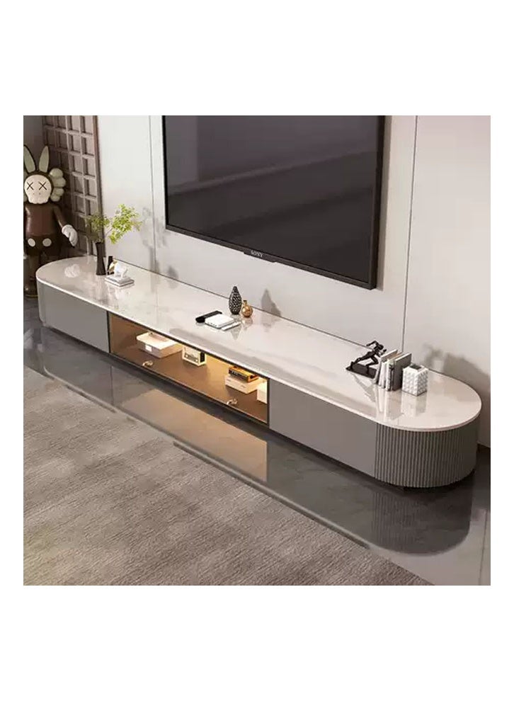 NKX Modern Living room  color Luxury TV cabinet With Four Drawers Combination light Luxury simple rock 200cm Grey - Image 1