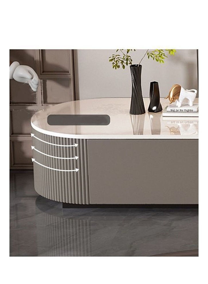NKX Modern Living room  color Luxury TV cabinet With Four Drawers Combination light Luxury simple rock 200cm Grey - Image 3