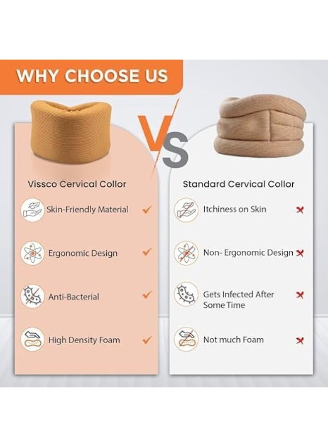 دعامة الرقبة الطبية الإسفنجية الناعمة – مشد لتدعيم الفقرات العنقية أثناء النوم والراحة – تثبيت محكم لتخفيف ضغط العمود الفقري – طوق انسيابي مريح وجيد التهوية - Image 2