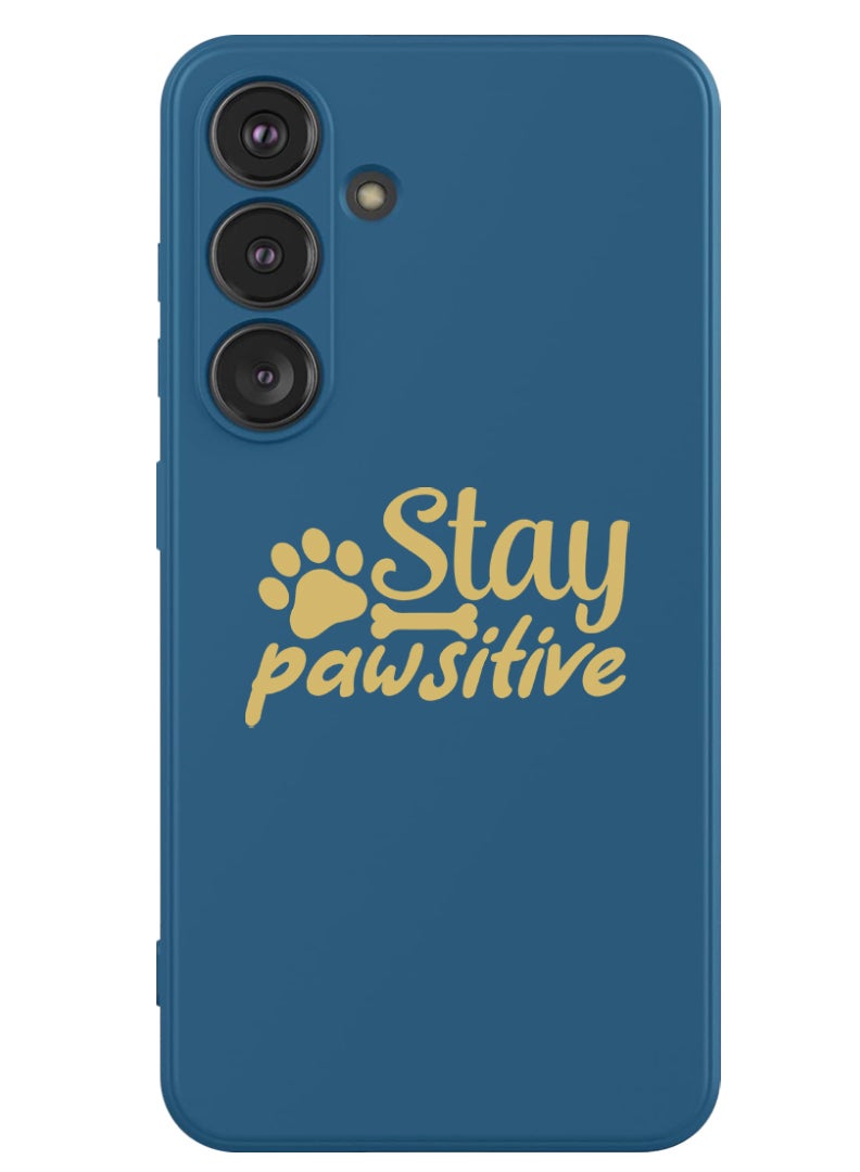 Theodor Protective Slim Fit Case Liquid Silicone Cover with Full Body Protection Anti-Scratch Shockproof Case For Samsung Galaxy S24 Plus (Blue) - Stay pawsitive - Image 1