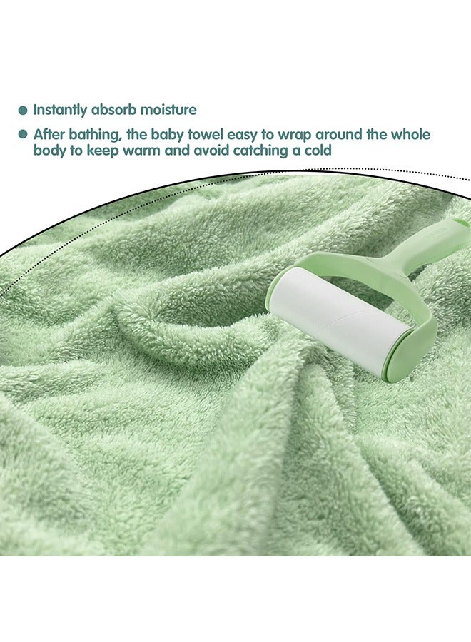 2 Pack Baby Hooded Towels – Coral Fleece with White Bear and Green Dinosaur Hoods, 80x80cm, Soft and Absorbent  - Image 5