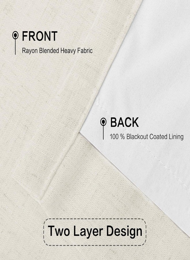 IVAPUPU Natural Thick Linen Blend Pinch Pleated Blackout Curtains for Bedroom - Black Out Curtains 84 Inch 2 Panels for Living Room Darkening Thermal Insulated Window Curtain Drapes with 16pc Hooks - Image 4