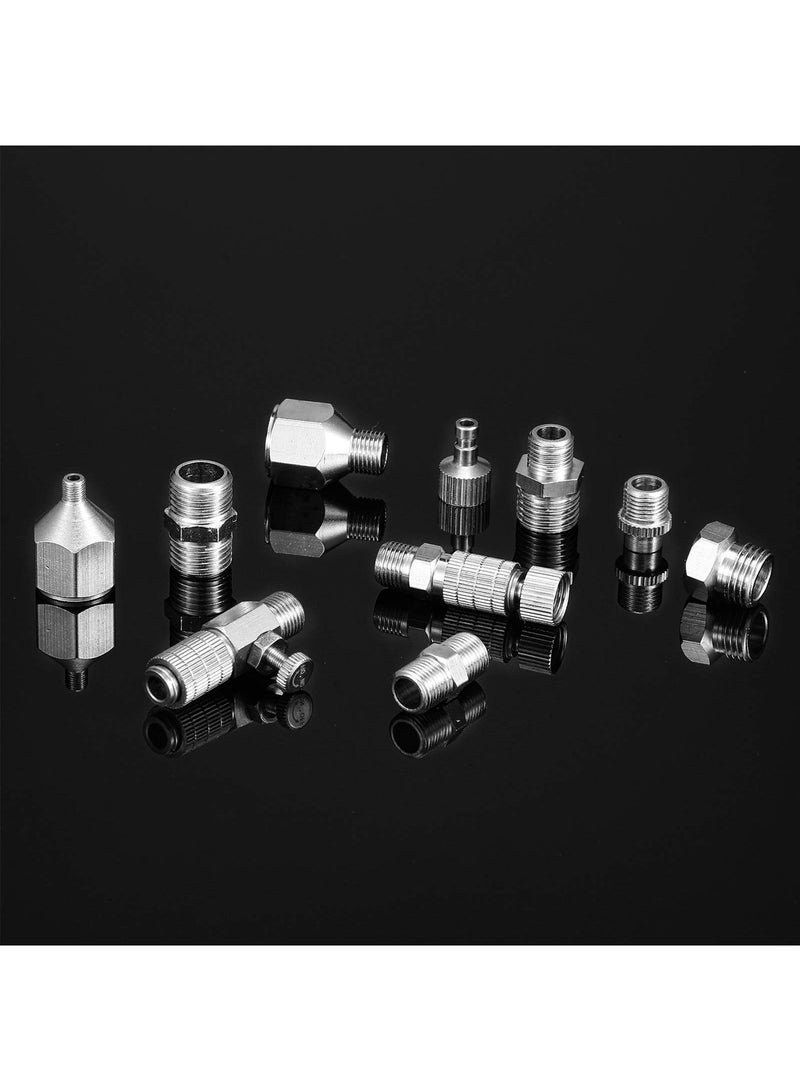 SYOSI 15 Pieces Airbrush Adapter Set Airbrush Quick Release Coupling Disconnect Adapter Kit Airbrush Quick Release Disconnect Fitting Connector Set Female Connectors for Air Compressor and Airbrush Hose - Image 5