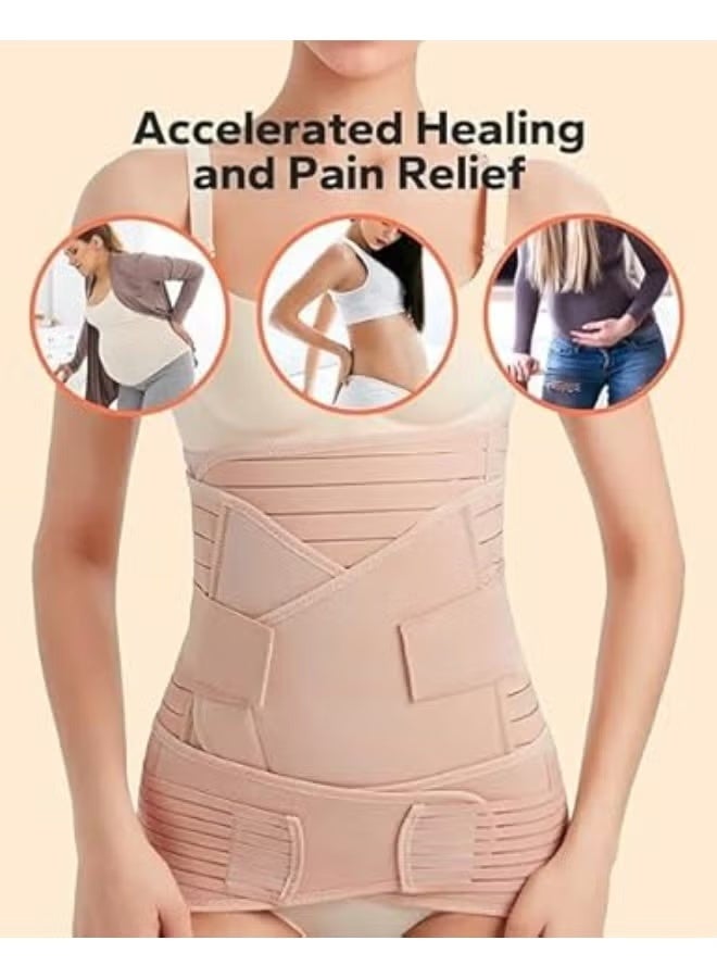 3-in-1 Postpartum Belly Support Recovery Wrap for Abdomen, Waist and Pelvic Area, Adjustable Post Birth Compression Belt and Body Shaper - Image 2