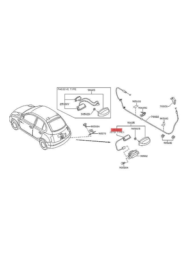 NIBEMINENT Boot Lid Tailgate Opening Switch Replacement For Micra 2002-2010 K12  - Image 4
