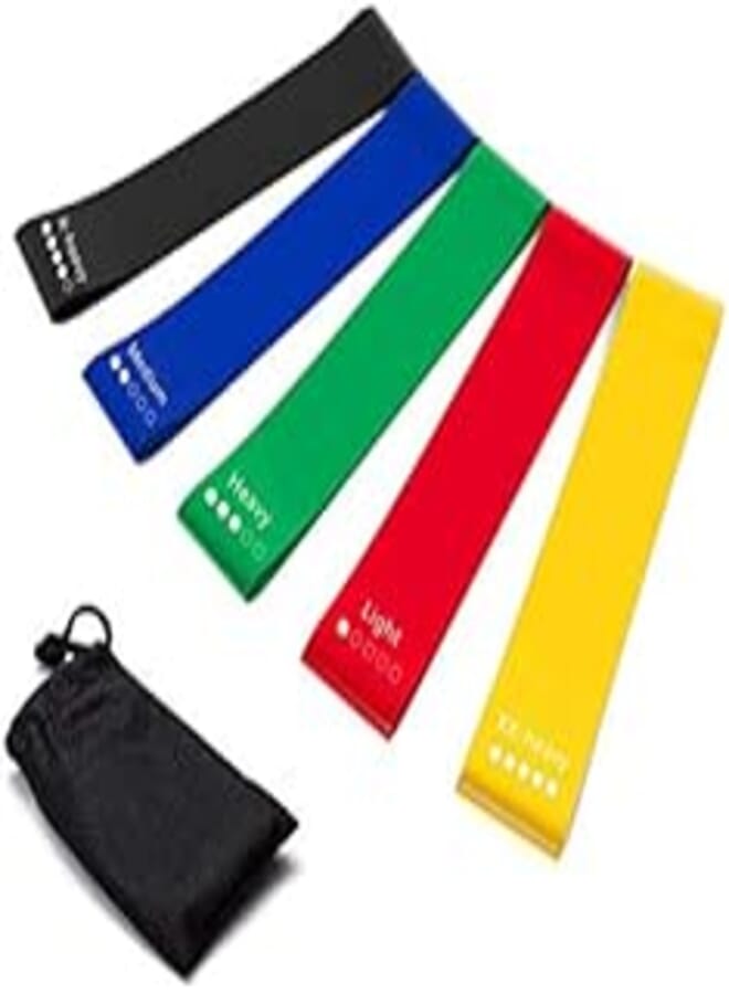 OR Exercise Resistance Bands Set of 5 Resistance Loops- Extra Light to Extra Heavy Resistance for Gym, Fitness, Yoga