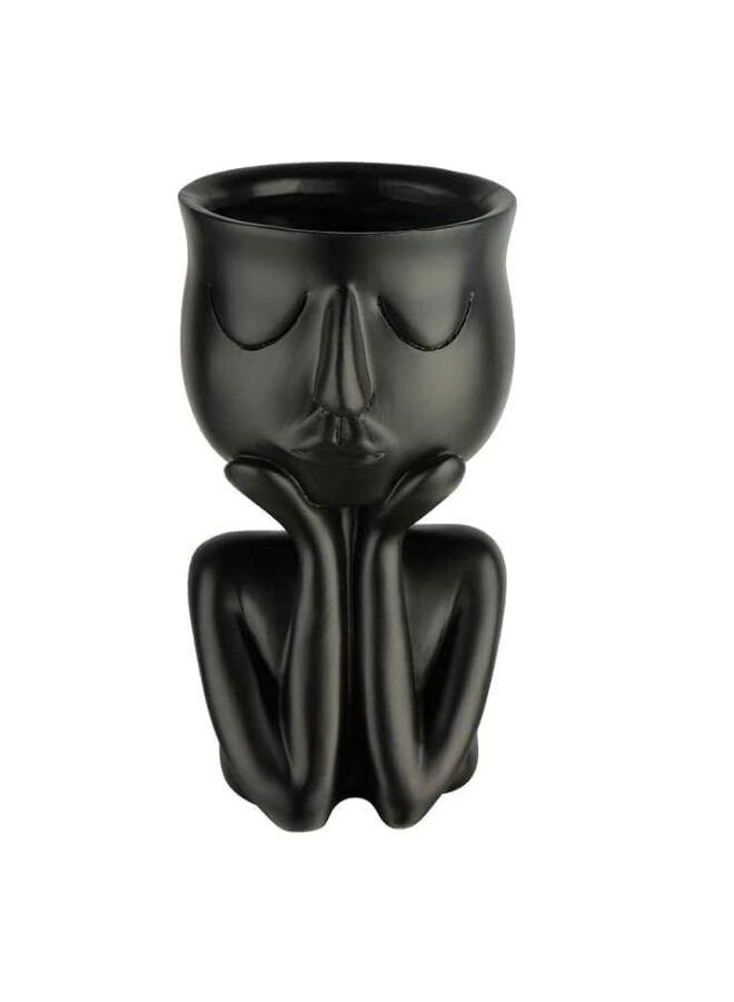 أواني نباتات عصارية، أواني صبار راتنجية، أواني نباتات صغيرة لطيفة للديكور الداخلي للمنزل والمكتب، سيراميك، تمثال بشري صغير، مزهرية زهور، أواني نباتات عصارية، ديكور سطح المكتب كهدايا عيد الميلاد - Image 1