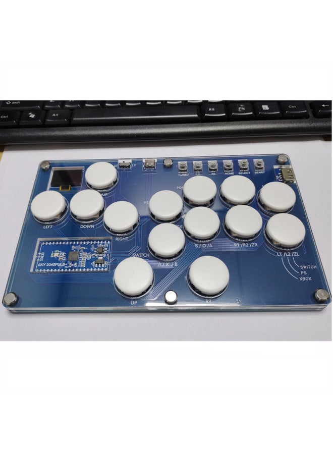 Bo Tianyuan SKY2040PLUS Fighting HITBOX Controller Game Ps4 Keyboard Steam Street Fighter 6 Rear Cover-Product Color:SKY2040PLUS14 Key Transparent Gray Yellow  - Image 3