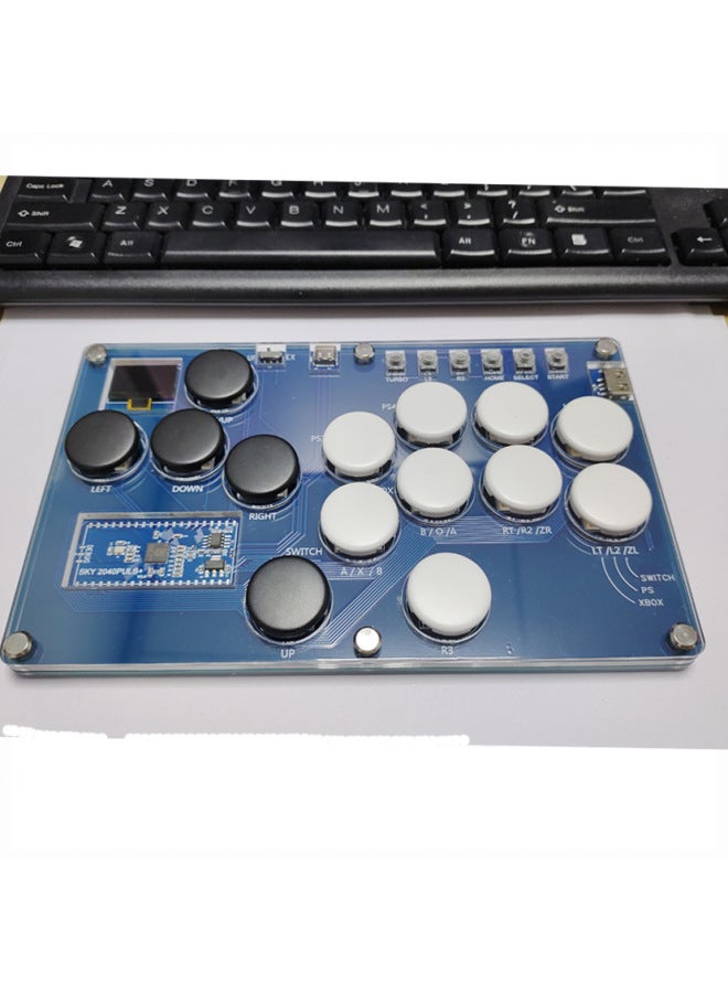 Bo Tianyuan SKY2040PLUS Fighting HITBOX Controller Game Ps4 Keyboard Steam Street Fighter 6 Rear Cover-Product Color:SKY2040PLUS14 Key Transparent Gray Yellow  - Image 2