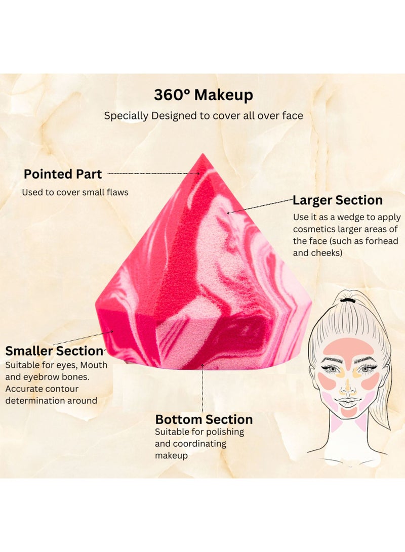 غلور  إسفنجة مكياج إليغانس بيوتي بلندر – خالية من اللاتكس، احترافية لتطبيق كريم الأساس، البودرة والكريم، للاستخدام الرطب والجاف، نباتية وخالية من القسوة-3 Pcs - Image 2