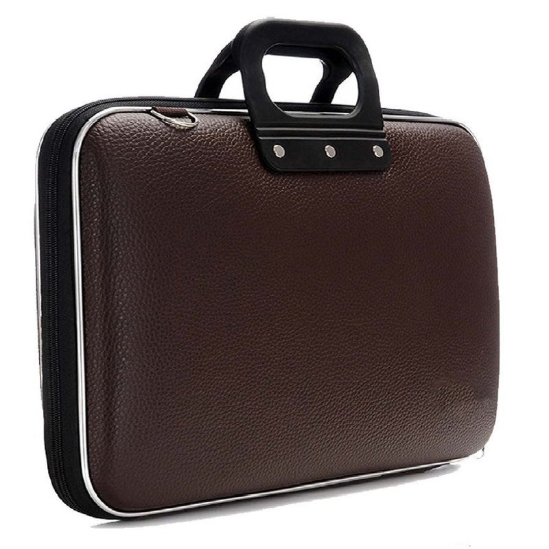 SAE Kruchika GLEAM Synthetic unisex Sleek Faux Leather 15.6 Inch Briefcase with Belt for Laptop, Tab (Dark Brown) - Image 1