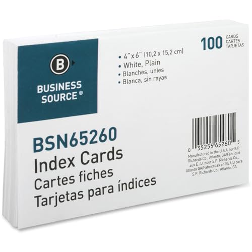 Business Source, BSN65260, Plain Index Cards, 100 / Pack - Image 4
