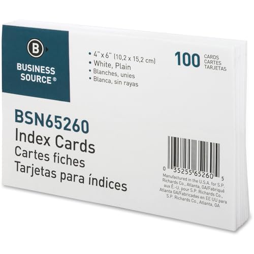 Business Source, BSN65260, Plain Index Cards, 100 / Pack - Image 5