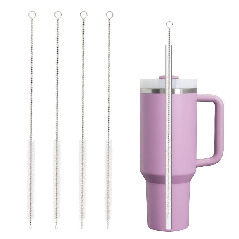 YOUCOX Straw Cleaner Brush for Stanley, 4Pcs Reusable Extra Long Straw Cleaning Brush for 14oz 20oz 30oz 40oz Stanley Mug, Cleaning Brush for All Plastic, Glass, Stainless and Silicone Straws - Image 1