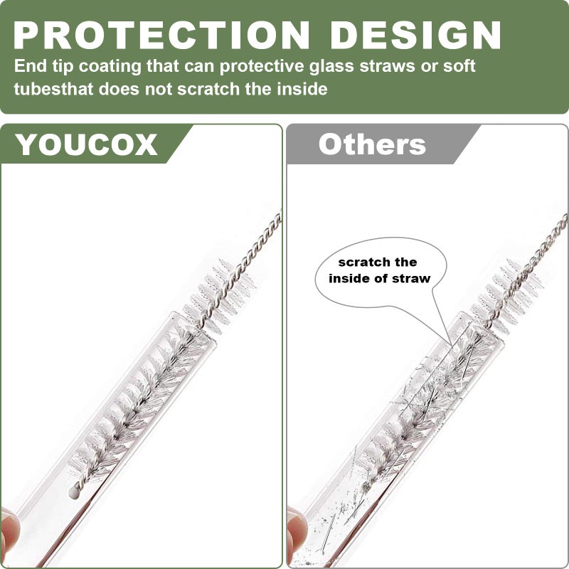 YOUCOX Straw Cleaner Brush for Stanley, 4Pcs Reusable Extra Long Straw Cleaning Brush for 14oz 20oz 30oz 40oz Stanley Mug, Cleaning Brush for All Plastic, Glass, Stainless and Silicone Straws - Image 3