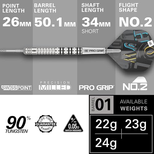 Target Darts طقم سهام Target Darts كريس دوبي G1 23G 90% تنجستين بنقاط سويسرية من الفولاذ - Image 3