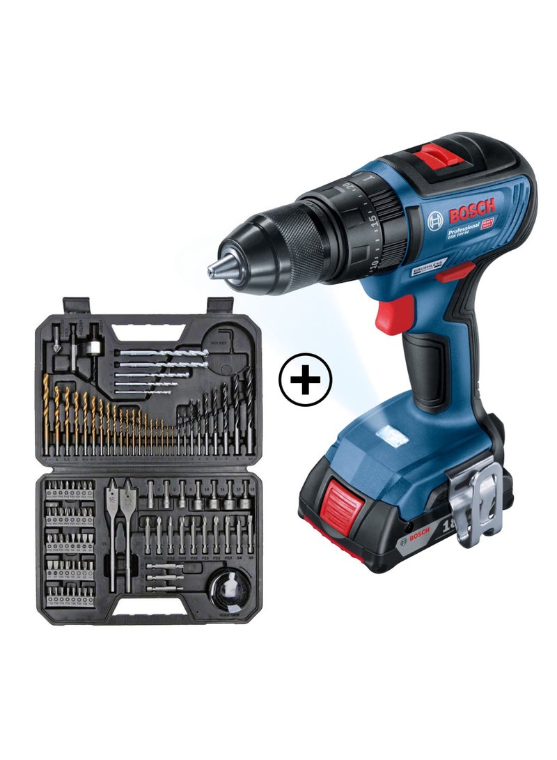 Bosch Professional Brushless Cordless Impact Drill, GSB 18V-50 + Accessory Set (103 Pc.) - Image 1