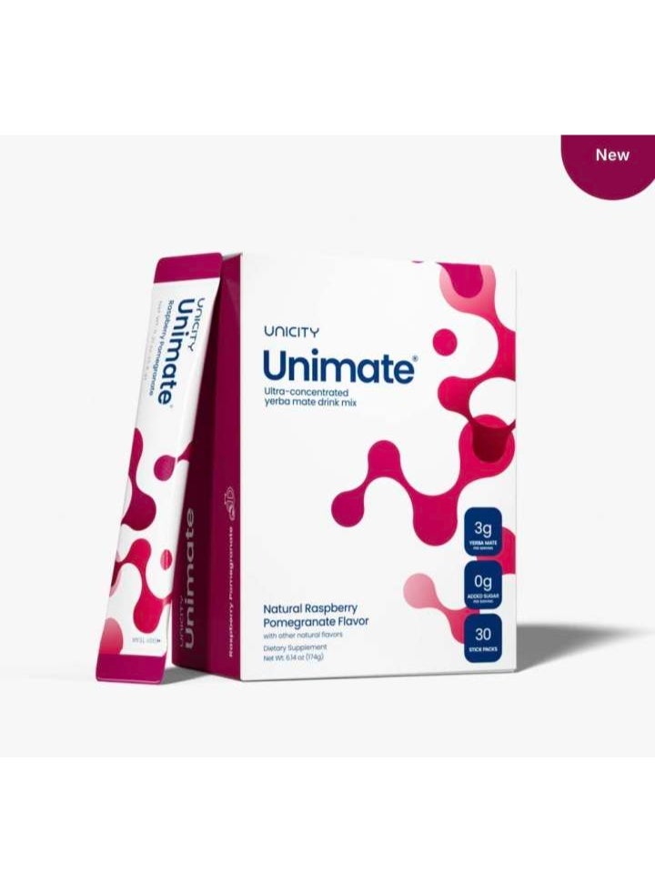 Unimate Raspberry Pomegranate Yerba Mate Drink Mix-30 Packets