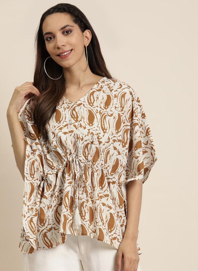 SASSAFRAS SASSAFRAS  Paisley Print Short Kaftan Top  - Image 1