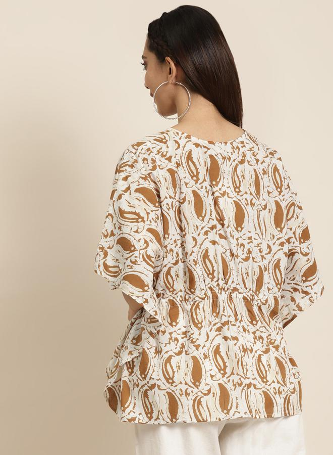 SASSAFRAS SASSAFRAS  Paisley Print Short Kaftan Top  - Image 3