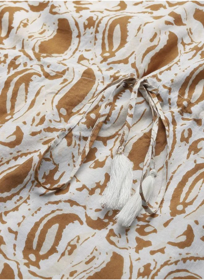 SASSAFRAS Paisley Print Short Kaftan Top by Styli