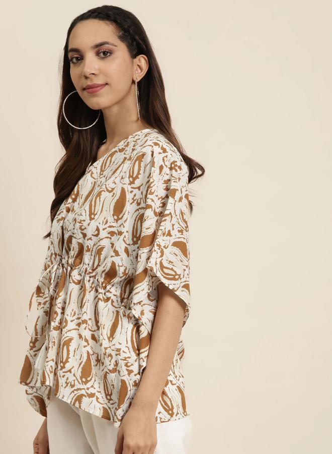 SASSAFRAS SASSAFRAS  Paisley Print Short Kaftan Top  - Image 2