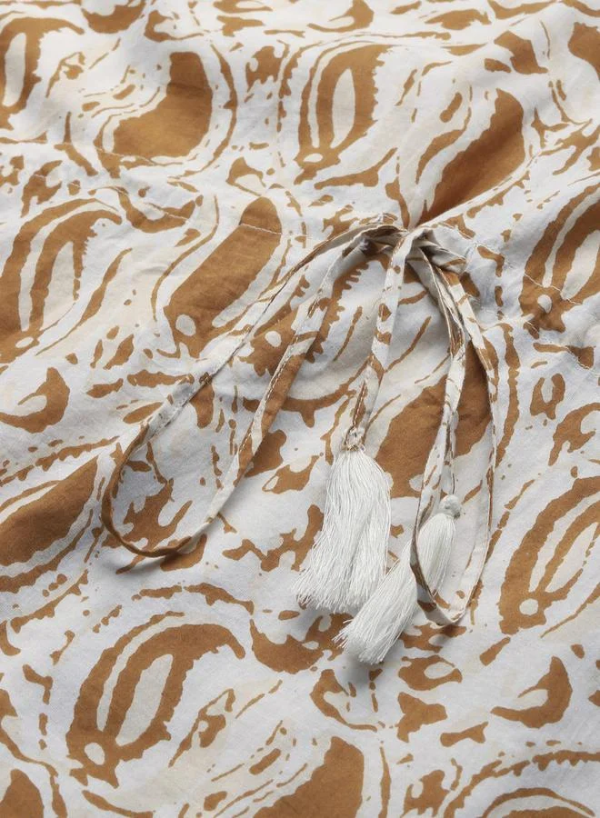 SASSAFRAS Paisley Print Short Kaftan Top