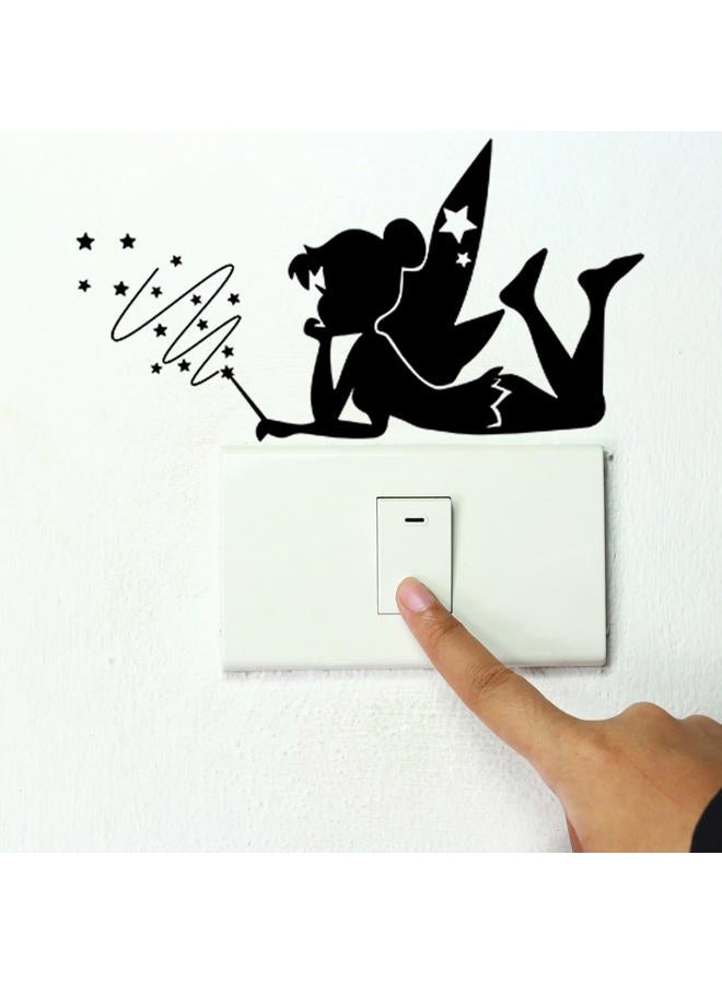 thovorrnl 4 Pack Tinkerbell Lightswitch Vinyl Decal Sticker, Fairy Sticker for Light Switch, Outlets or Any Ledge, Removable Cute DIY Mural Wallpaper Wall Laptop Computer Vehicle Bedrooms or Nursery (Black) - Image 5