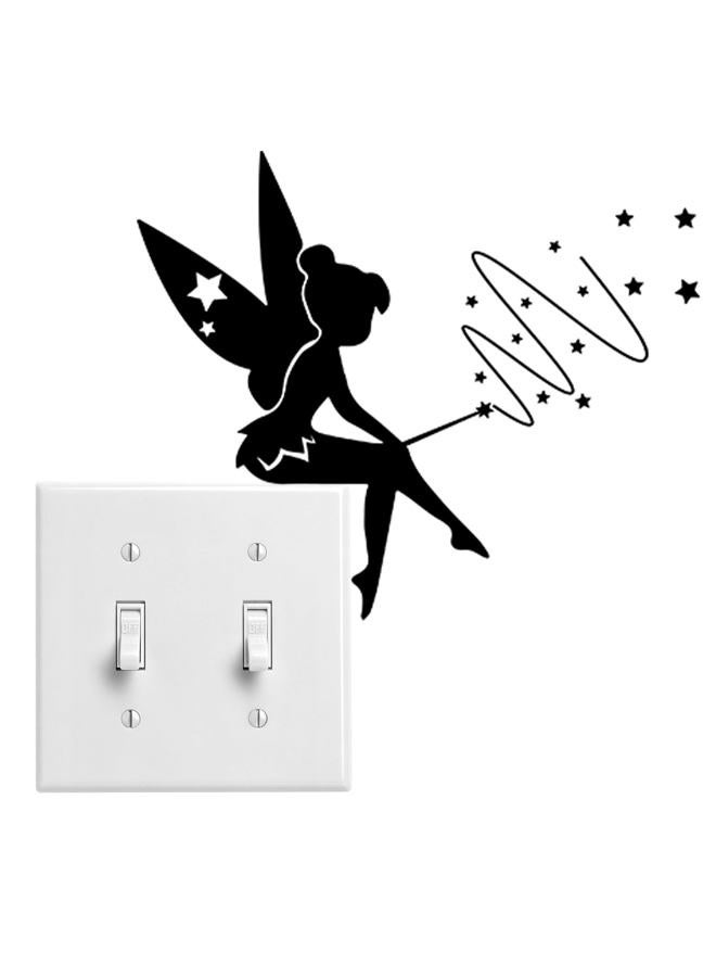 thovorrnl 4 Pack Tinkerbell Lightswitch Vinyl Decal Sticker, Fairy Sticker for Light Switch, Outlets or Any Ledge, Removable Cute DIY Mural Wallpaper Wall Laptop Computer Vehicle Bedrooms or Nursery (Black) - Image 4