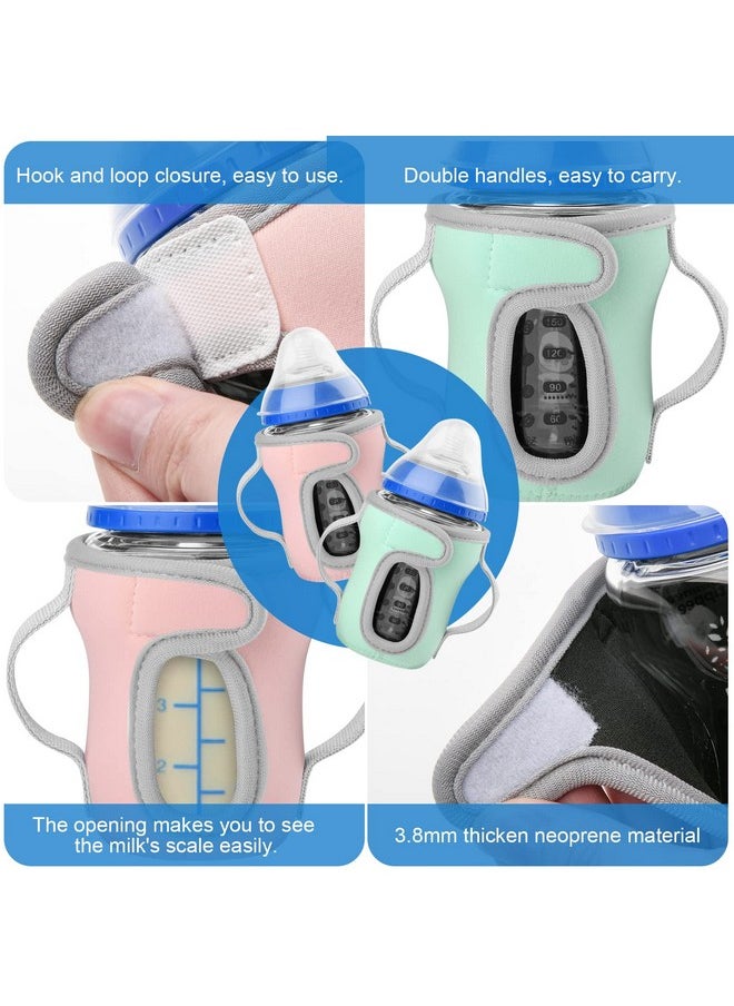 Beautyflier - أغطية أكمام زجاجات الأطفال الزجاجية لزجاجات الأطفال Tommee Tippee Nature بمقبض مزدوج بسمك 3.8 مم للحفاظ على الحرارة والبرودة (9 أونصة) - Image 1