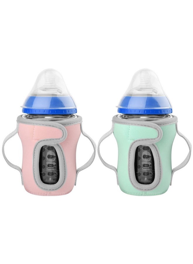Beautyflier - أغطية أكمام زجاجات الأطفال الزجاجية لزجاجات الأطفال Tommee Tippee Nature بمقبض مزدوج بسمك 3.8 مم للحفاظ على الحرارة والبرودة (9 أونصة) - Image 1