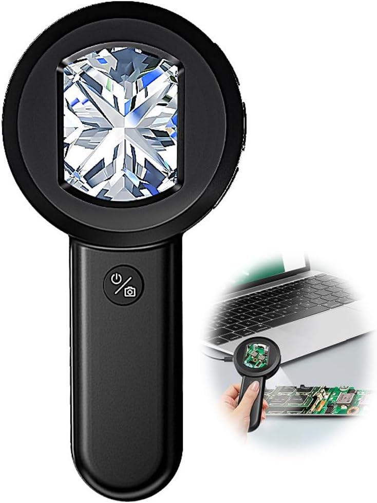 2-Inch IPS Screen Magnifying Glass, Electronic digital microscope with White and UV Lights, Compatible with Windows/Mac, Ideal for Reading, 1 million pixels - Image 1