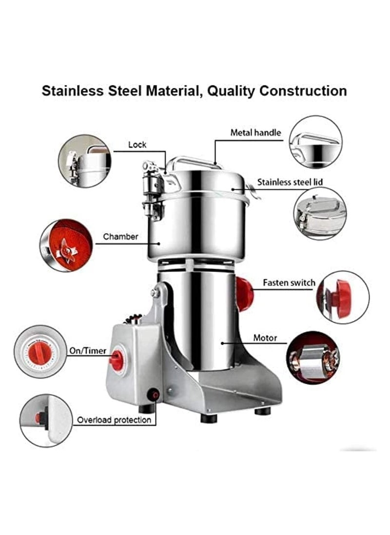 LETWOO LETWOO Household Small Crusher Grains Dry Grinding Machine Stainless Steel 3000W High Power Spice Mill 800g Fine Grinding Broken Powder Machine For Home/Restaurant/Hotel/Chinese Medicine  - Image 3