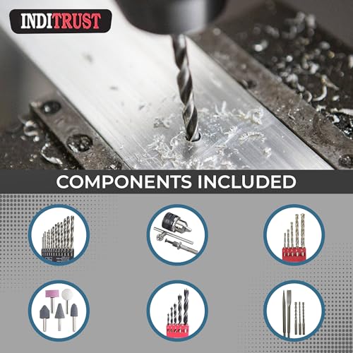 Inditrust إندستراست 1250W مثقاب مطرقي كهربائي دوار 26 مم (أزرق) | محرك نحاسي 100% | مثقاب SDS مع رؤوس وإكسسوارات | مثقاب مطرقي ثقيل للخرسانة والخشب والمعادن | ضمان 6 أشهر - Image 5