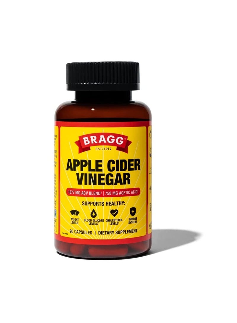Bragg Apple Cider Vinegar 750mg Acetic Acid 90 Capsules
