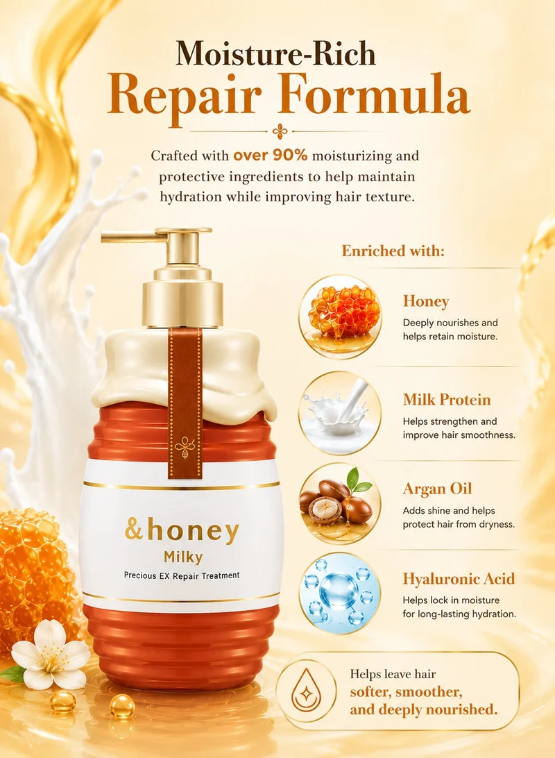 &Honey Milky Precious EX Repair Hair Pack Treatment – Intensive Repair & Nourishing Mask (500g)
