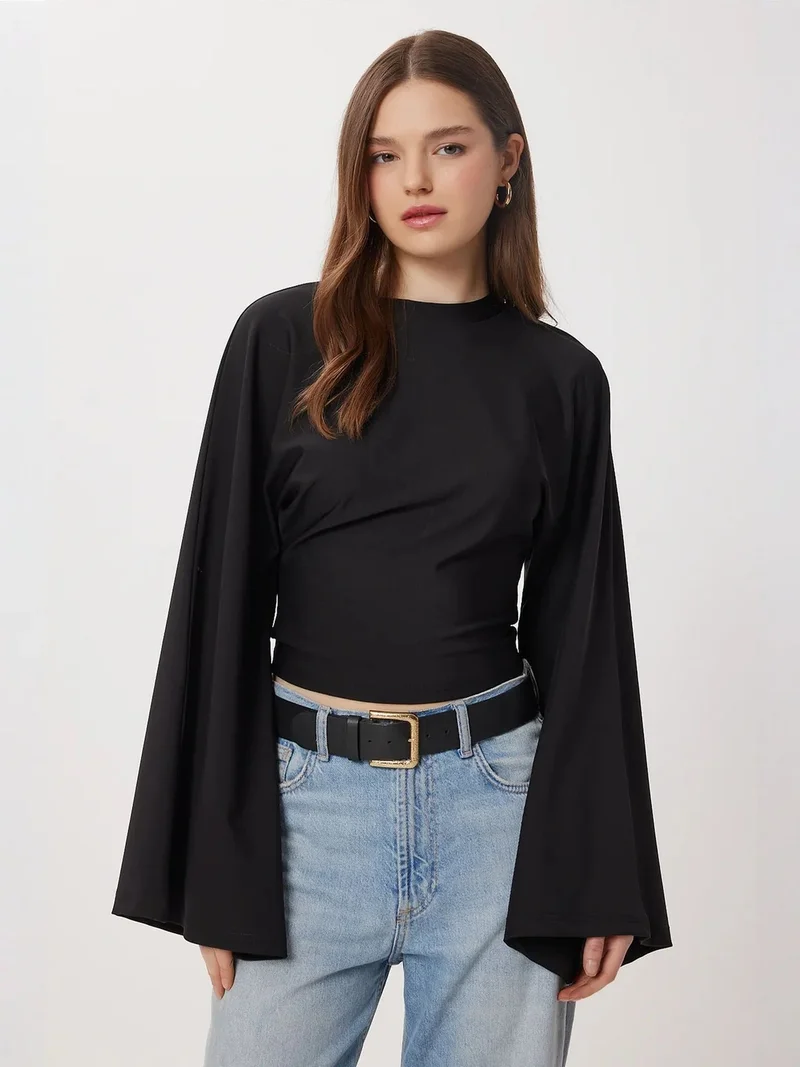 السعادة في إسطنبول ISTANBUL Crew Neck Long Sleeve Blouse