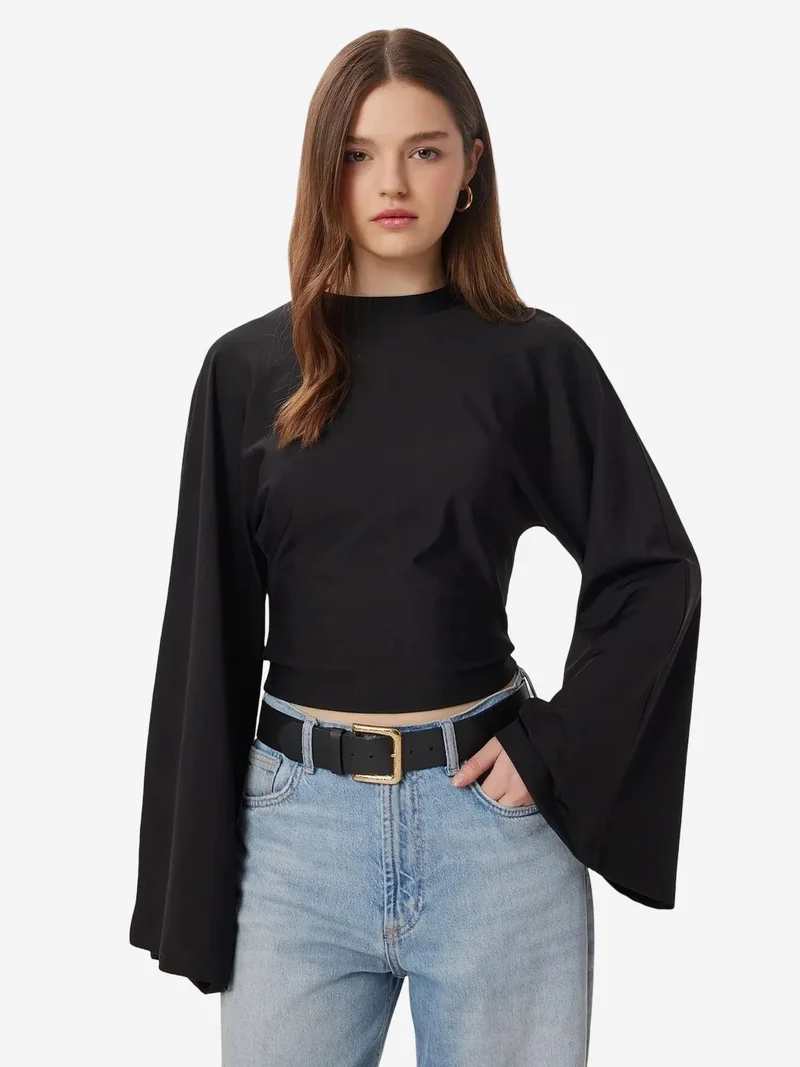 السعادة في إسطنبول ISTANBUL Crew Neck Long Sleeve Blouse