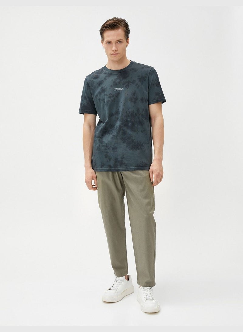 KOTON Linen Blend Trousers Drawstring Pocket Detailed - Image 1