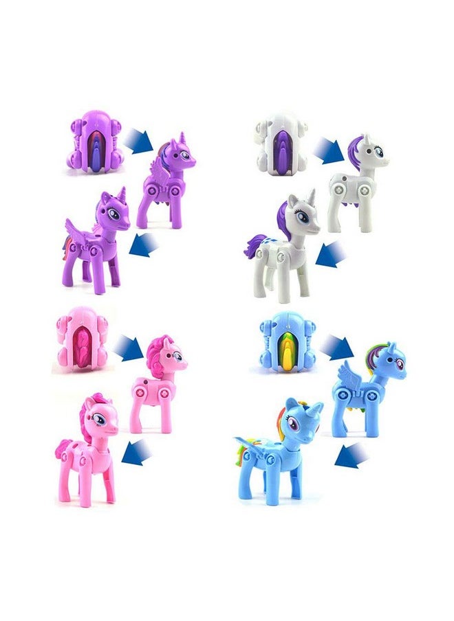 QINGQIU - 4 Pack Jumbo Unicorn Deformation Easter Eggs With Toys Inside For Kids Boys Girls Toddlers Easter Basket Stuffers Fillers Gifts Party Favors - Image 1