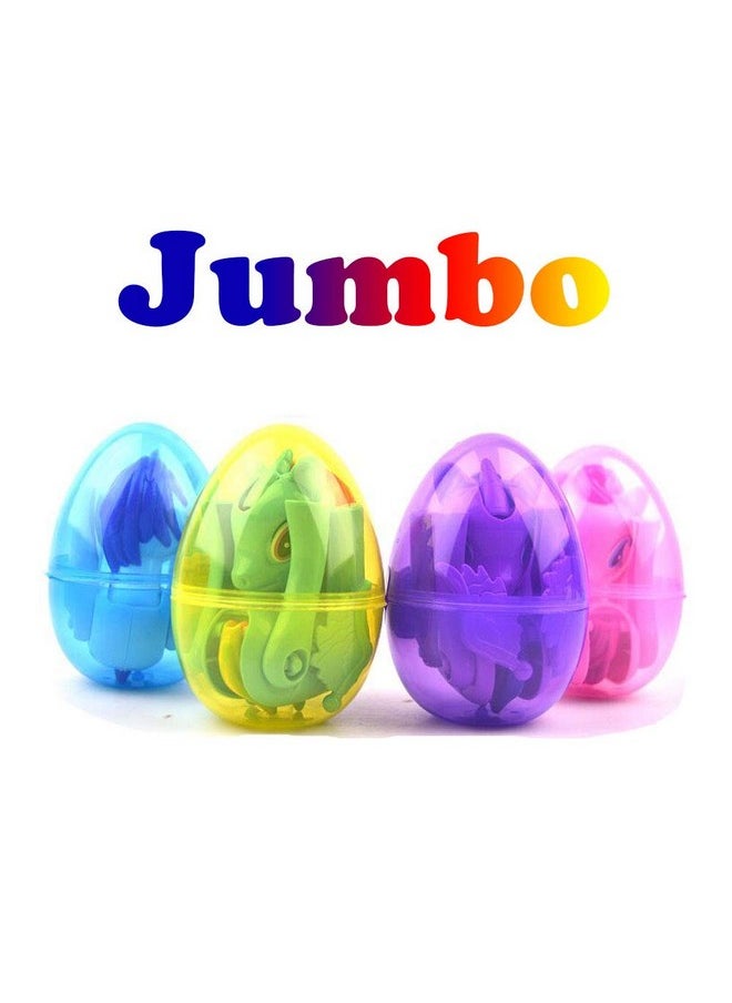 QINGQIU - 4 Pack Jumbo Unicorn Deformation Easter Eggs With Toys Inside For Kids Boys Girls Toddlers Easter Basket Stuffers Fillers Gifts Party Favors - Image 1